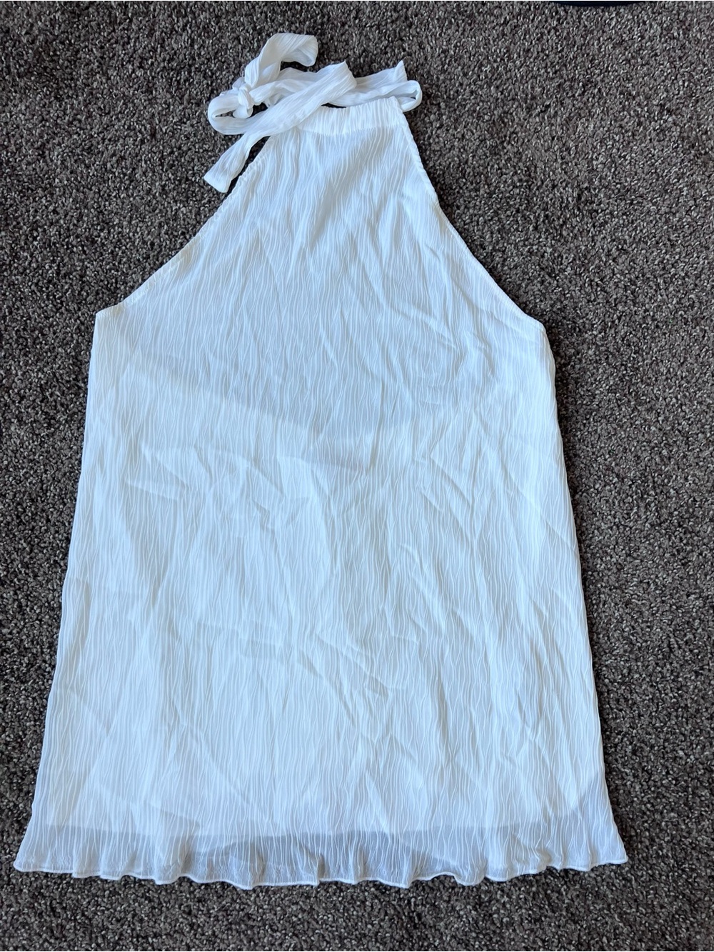 Edikted White Halter Tie-Necki Pleated Camisole